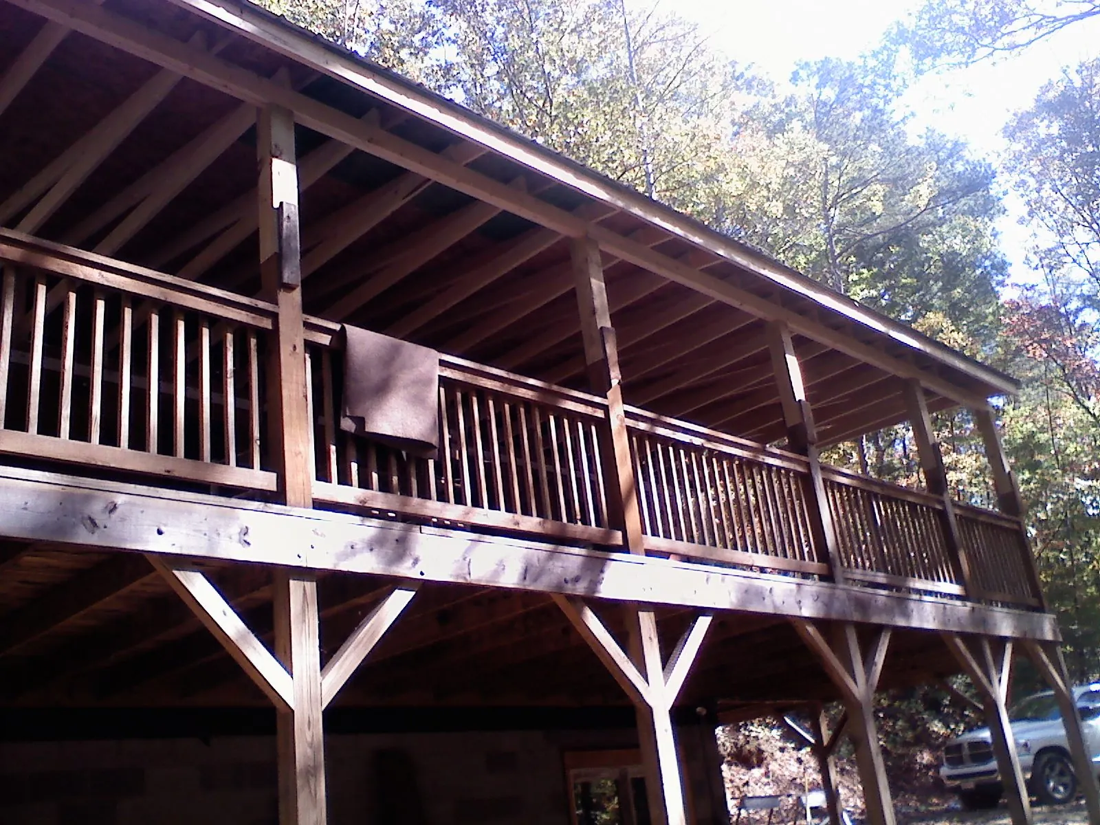 Timber framing under a new elevated porch and deck — Roof Leak Repair in Tannersville by Roofing Brothers